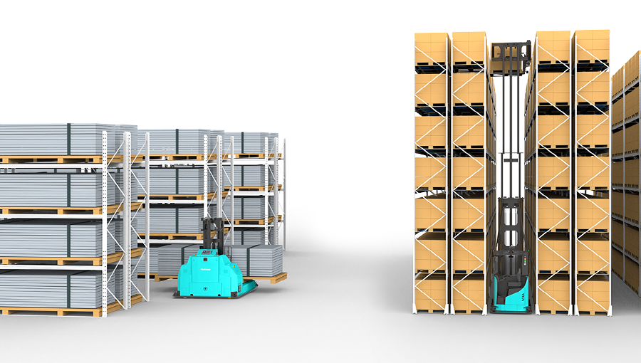 三方向フォーク式＆全方向横フォーク式無人フォークリフト： 高密度保管と複雑搬送の課題を解決