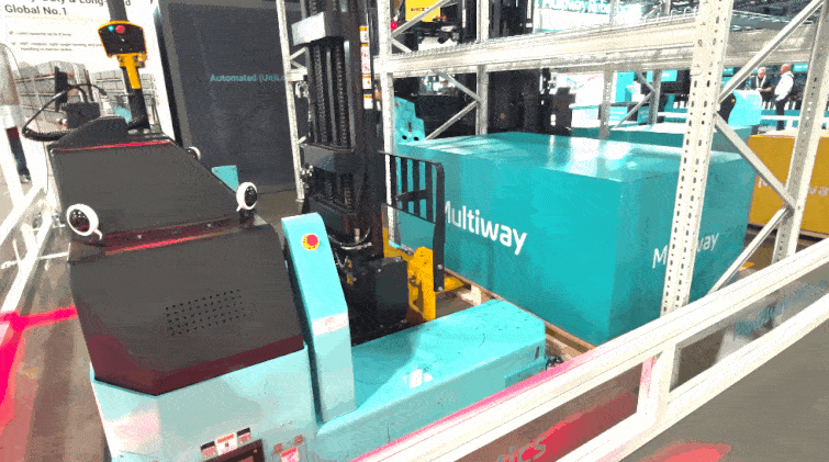 全方向サイドフォーク式スマート無人フォークリフト（Multiway Robotics）